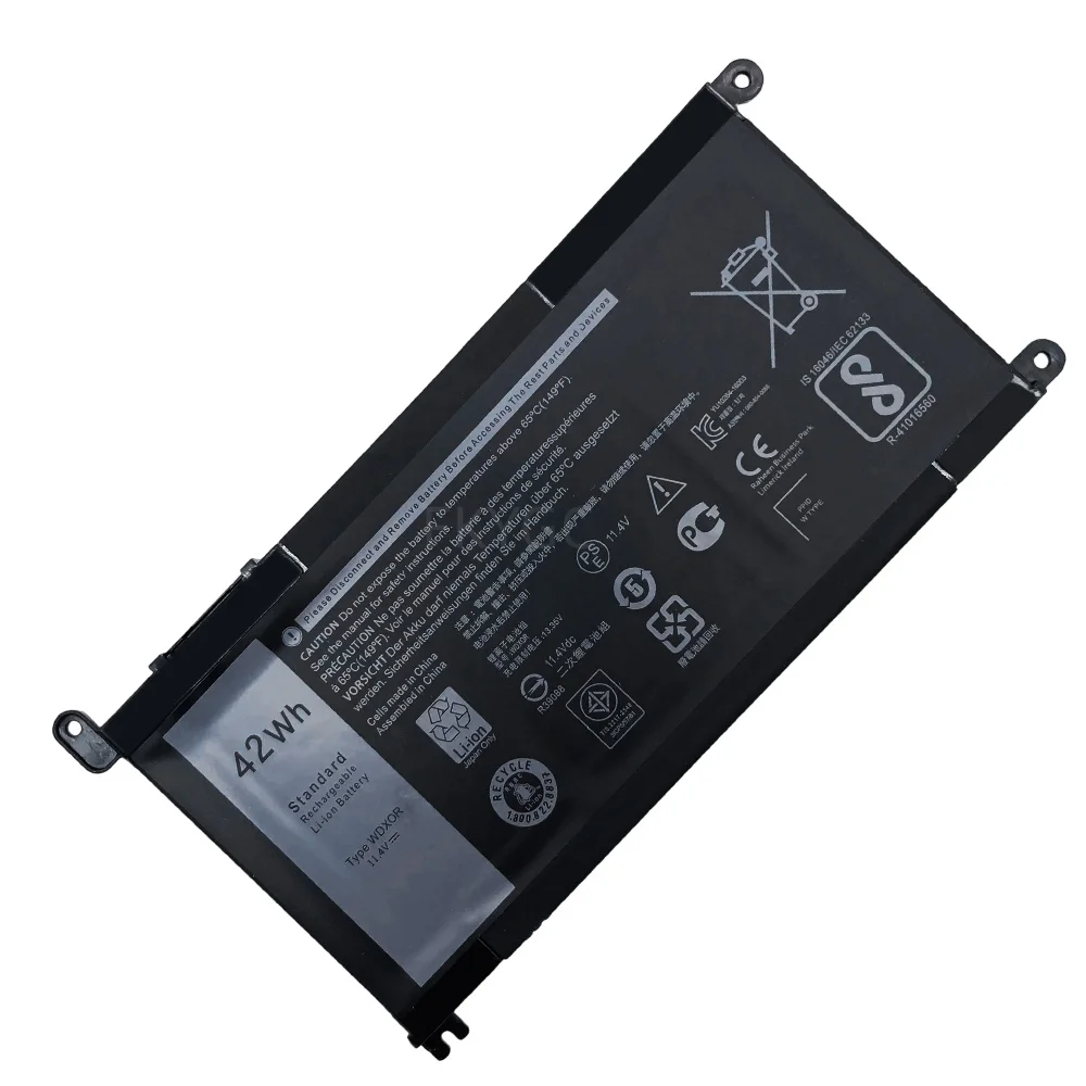 New Laptop Battery WDXOR WDX0R 11.4V 42Wh High Quality For Dell Inspiron 13 5368 5378 7368 17 5765
