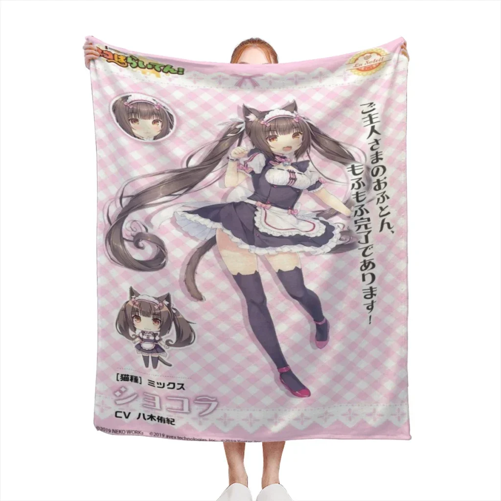 

Anime Nekopara Kawaii Cute Comfortable Flannel Blanket Soft Throw Couch Warm Bedroom Dcor