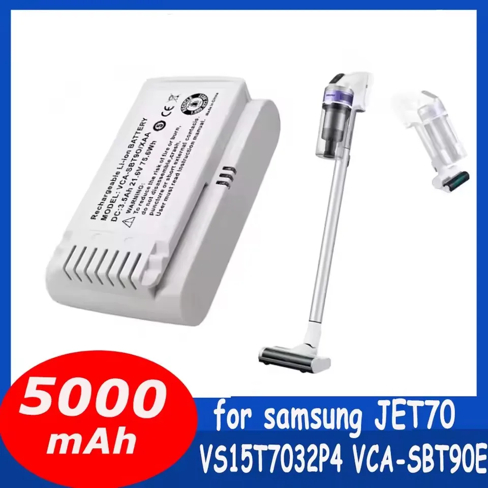 

Original replacement battery 21.6 V 5000mAh for samsung jet 70 VS15T7032P4 VCA-SBT90E Vacuum Cleaner Batteries