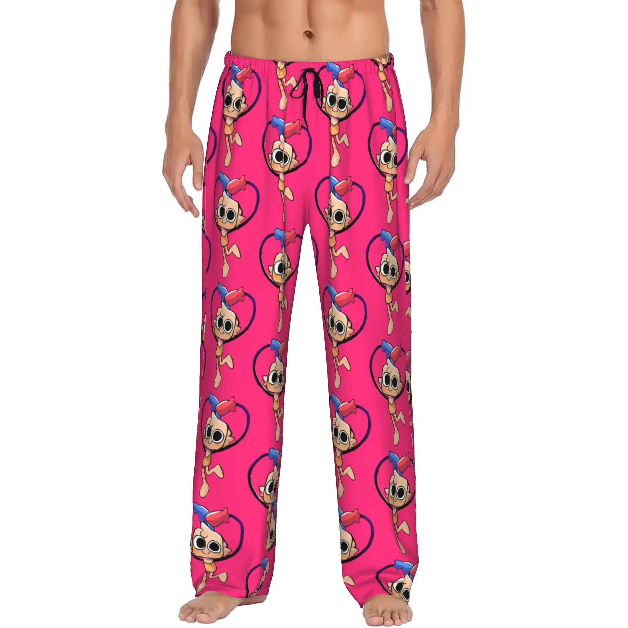Custom Printed Men's Dandys World Pebble Pajama Pants Game Anime Sleepwear Sleep Lounge Bottoms with Pockets