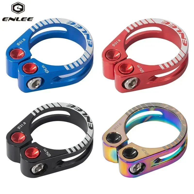 ENLEE Bicycle Seat Tube Clamp 31.8 34.9mm Aluminum Alloy Mountain Bike MTB Road Bike Hollow Clamp Seat Tube Lock Buckle