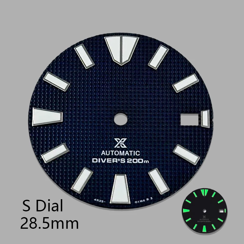 

New NH35 watch dial with a diameter of 28.5mm, green luminous, mechanical watch modification accessories.