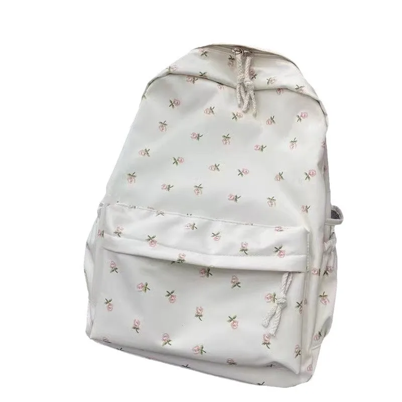 Secretly Unable To Hide Zhao Lusi's Same Backpack, Women's High Beauty Spine Protection Student Artistic Fresh Floral Backpack