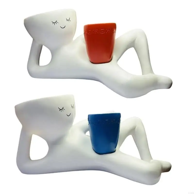 

H8WB Lazy Character Resin Succulents Planter Miniature Desktop Decors For Home Office