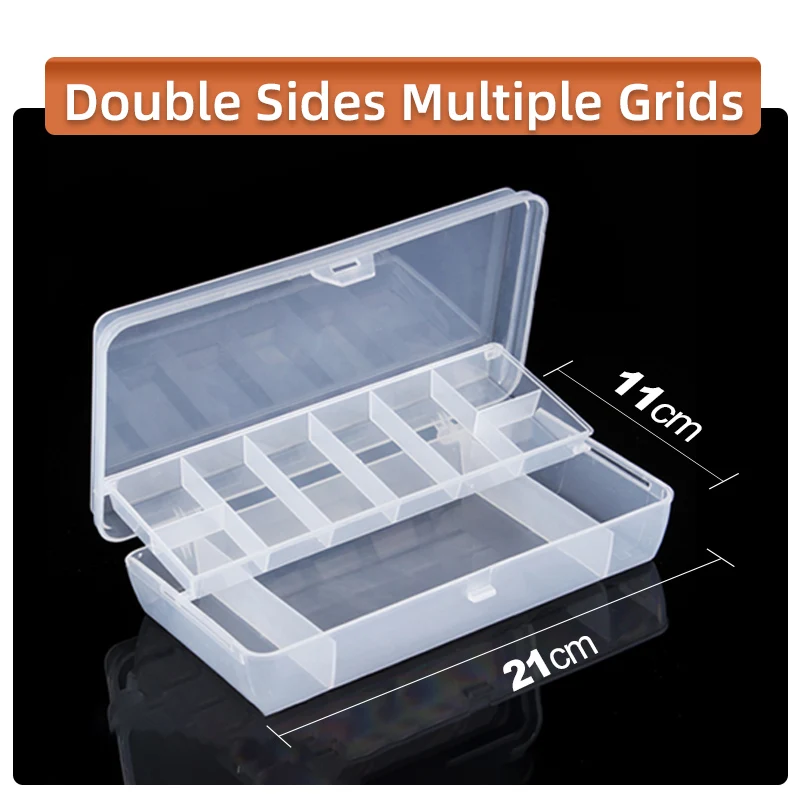 Рыболовный ящик HISTAR с многораздельными отсеками, портативный, с резиновой ручкой, двусторонний, с пластиковыми застежками, съемной пластиной и регулируемыми разделителями