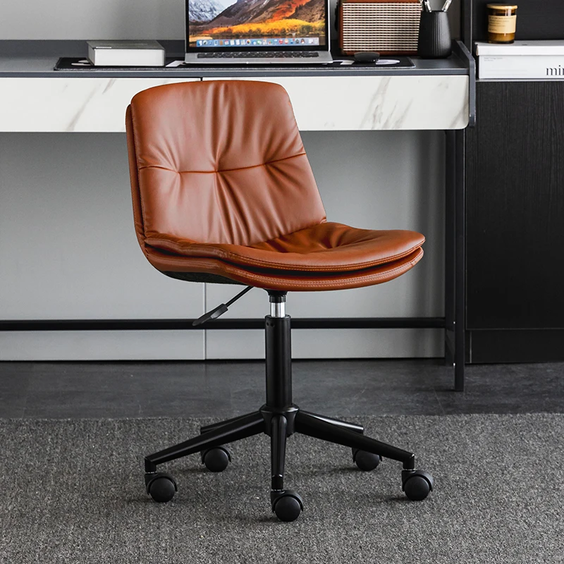 

Leather Backrest Living Room Chair, Elevating Office Chair, Rotating Makeup Chair, Mobile Leisure Seat Stool, Nordic Furniture