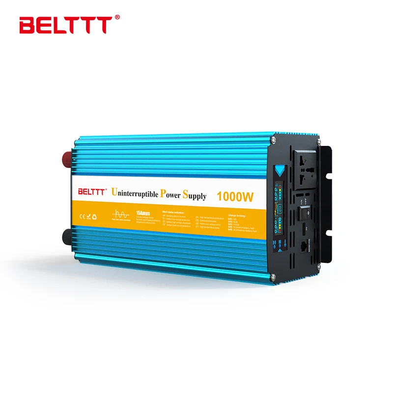 Free shipping 1000w UPS DC12V to AC220V 2000W Pure Sine Wave Inverter with charger BET1000S China Factory