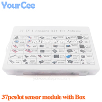 37pcs/lot Starter Kit DIY 37 in 1 Sensor Module Learning Suit 37 Kinds Sensors For Arduino 51 STM32 Linear Hall Buzzer Module
