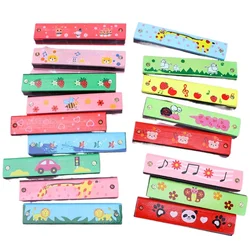 8/12 Pcs Wooden Double Row Kids Enlightenment Musical Instrument Harmonica Birthday Party Wedding Guest Gift Classroom Prizes