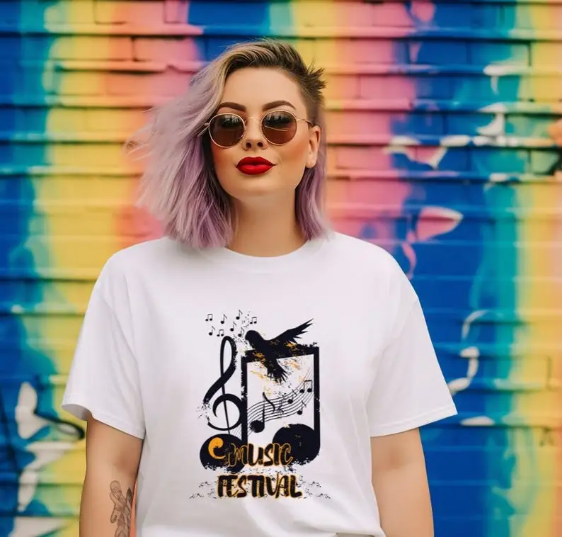

Unisex Softstyle T-Shirt,Music Festival T-Shirt, Printed Music T-Shirt, Music Tee, Festival Top by StormCandyCo