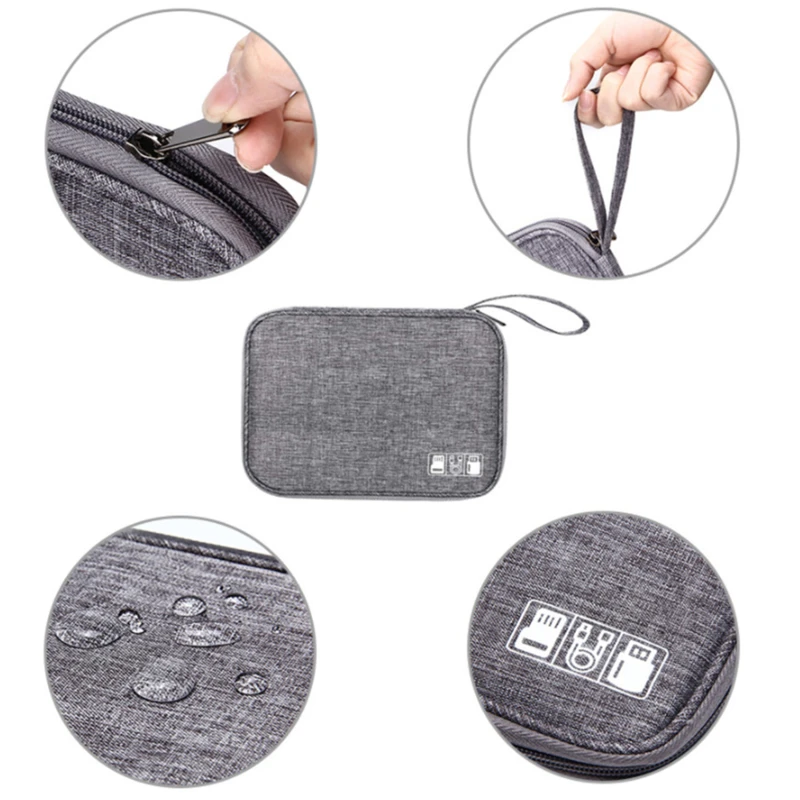 Single Layer Digital Storage Bag Data Cable Charger Organizer Waterproof Home Travel Portable Headphone Organization Pouch