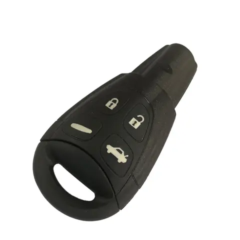 리모컨 자동차 키 쉘 교체 케이스, SAAB 9-3 95 93 95 용, 부드러운 고무 4 단추, 삽입 블레이드 포함, 2003-2011