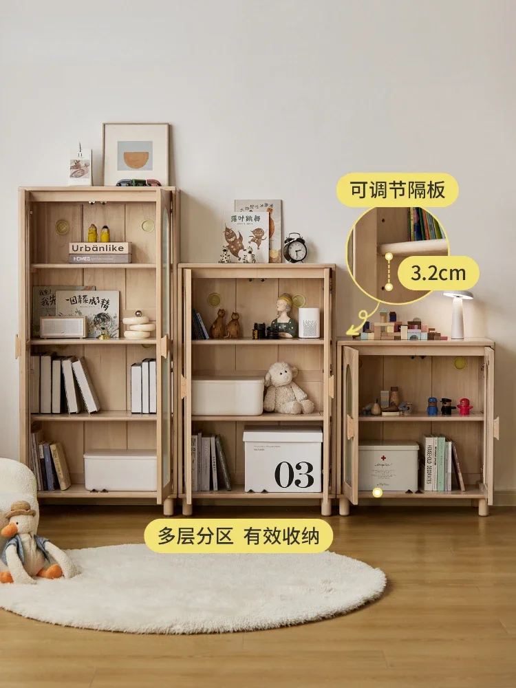 Simple Modern Cream Style Locker Teenagers Living Room Storage Cabinet Log Display Cabinet