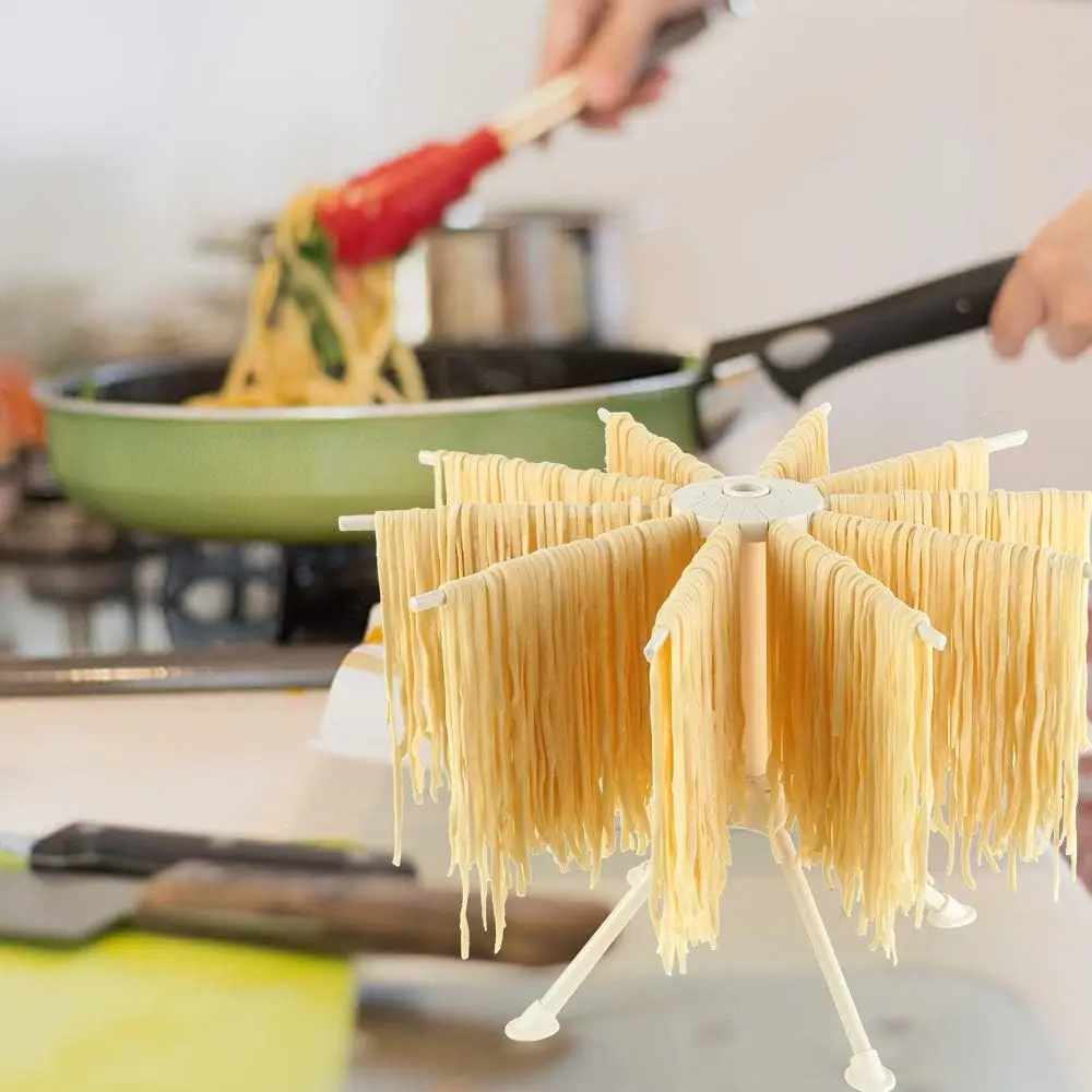 

Foldable pasta drying rack, plastic collapsible homemade fresh pasta stand, stable support, easy storage, quick assembly