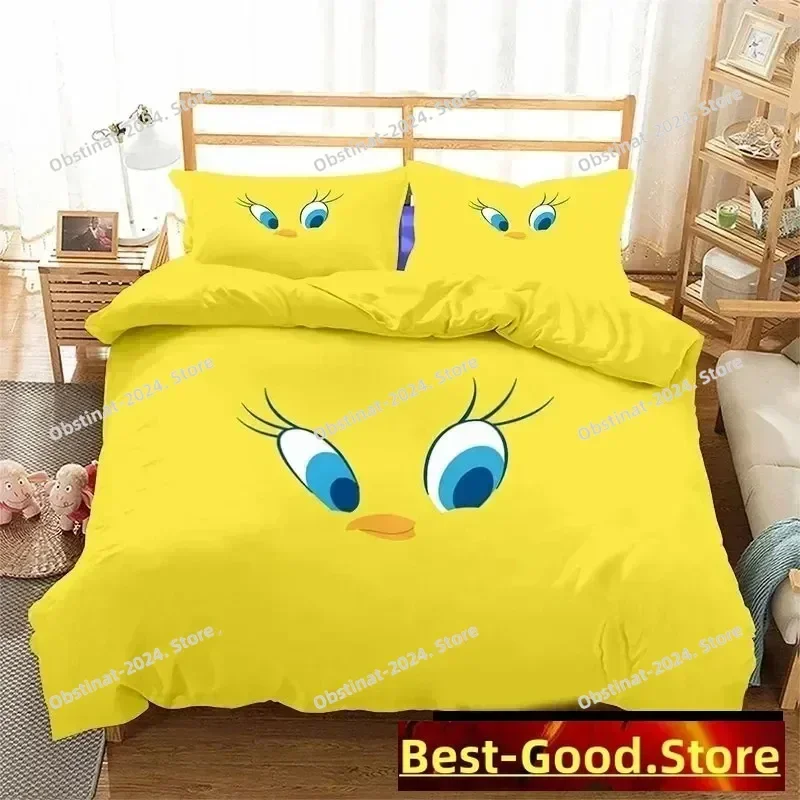 

Top Fashion Cartoon Tweetys Bird Bedding Set Duvet Cover Full Queen King Size Pillowcase Bed Printed Bed Set Aldult Kid Bedroom