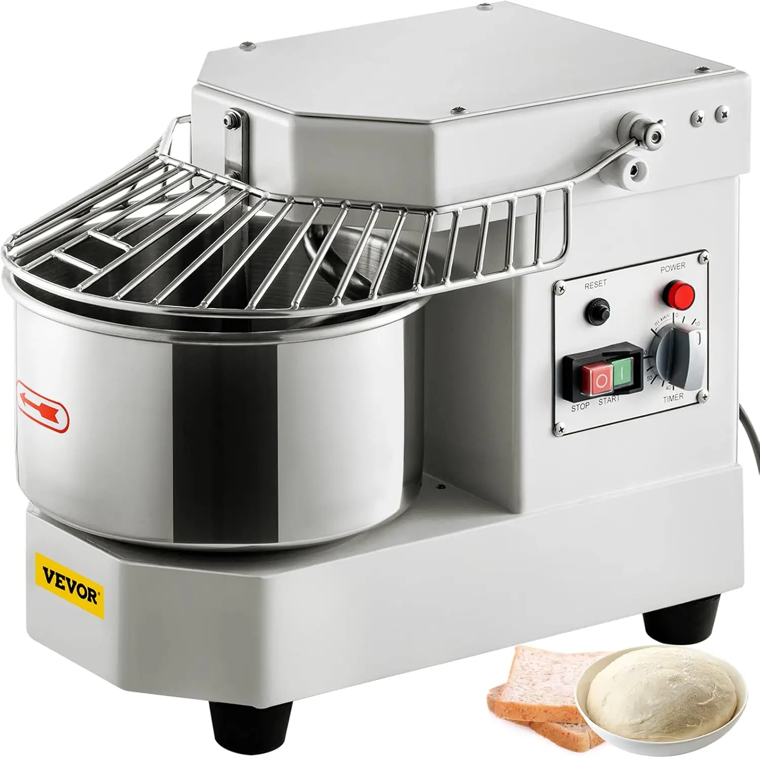 

Commercial Food Mixer 8 5Qt Capacity 450W Dual Rotating Dough Kneading Machine with Food grade Stainless Steel Bowl Security