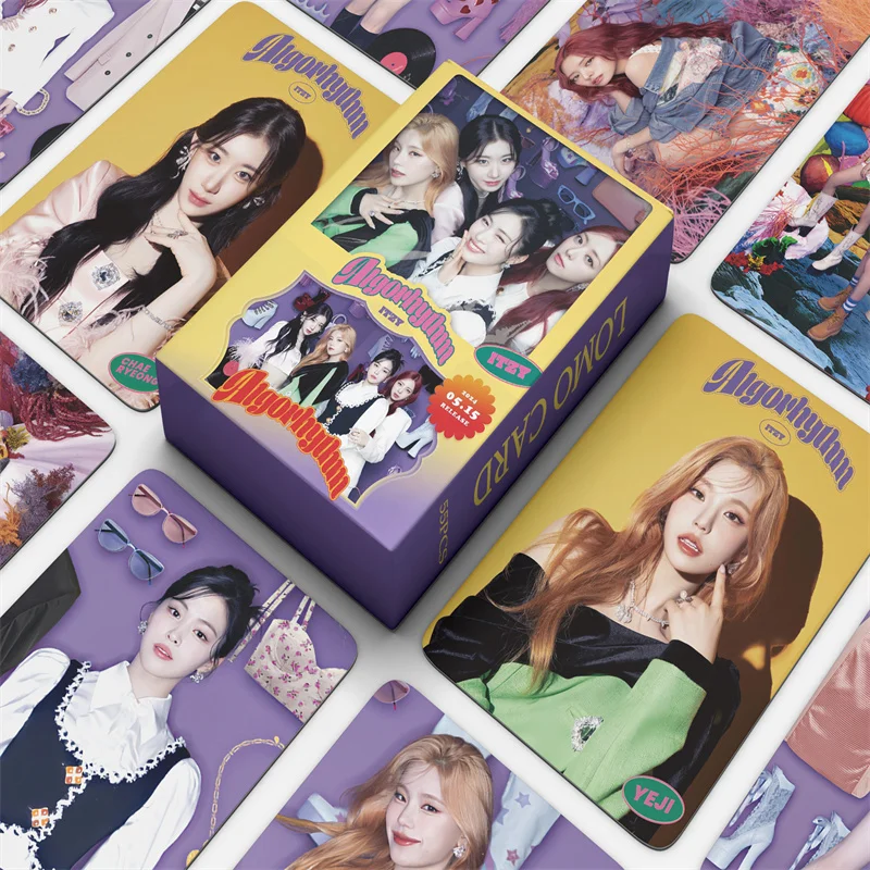 55Pcs/Set ITZY Idol Girl New Album Algorhythm Lomo Cards Yuna Chaeryeong Ryujin Lia Yeji HD Printd Photocards Fans Gift Series