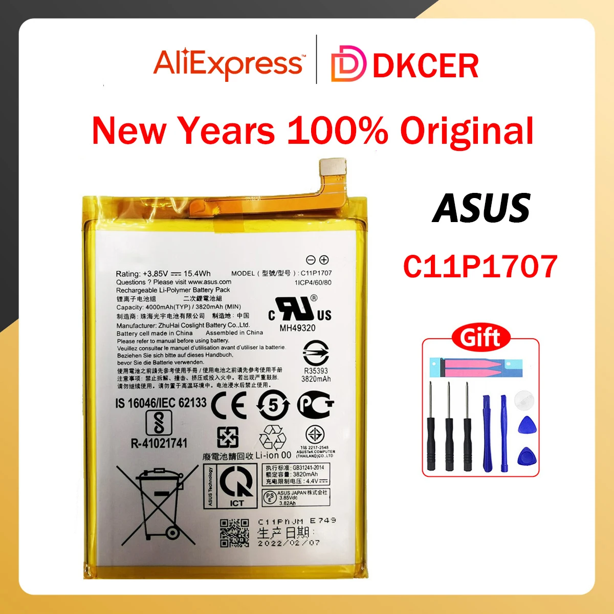 

C11P1707 battery for Asus ZenFone Max M1 zb555kl x00pd, battery with tools, new and original