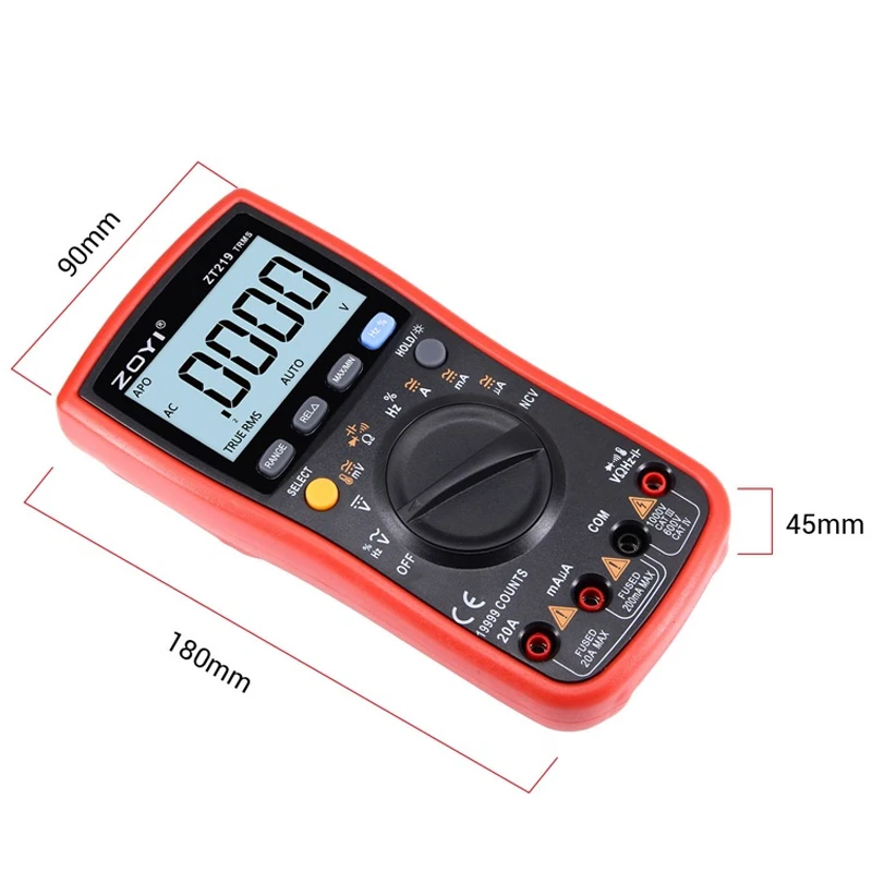 ZOYI ZT219 Digital Multimeter 19999 Analog Tester True RMS Professional Multimetro DIY Transistor Capacitor NCV Testers Lcrmeter