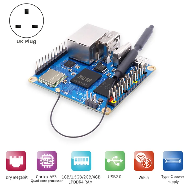 

Well Made-For Orange Pi Zero 3 Development Board 1.5GB Package RAM H618 Wifi5+BT5.0 Gigabit LAN For Android 12 Debian12