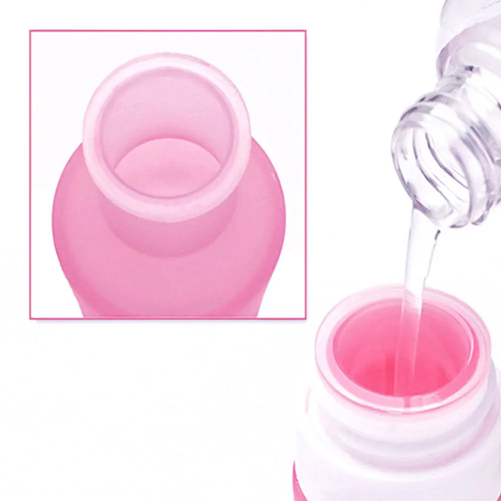 

5pcs 89Ml Silicone Storage Suction Bottle Reusable Travel Dispenser For Liquid Soap Shampoo Refillable Waterproof Makeup