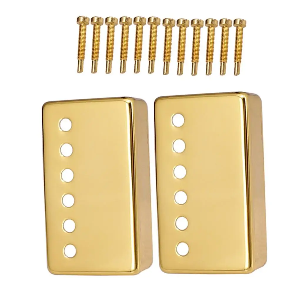 Humbucker Pickup Covers for Electric Guitar With Pickup Clamp Screws Golden