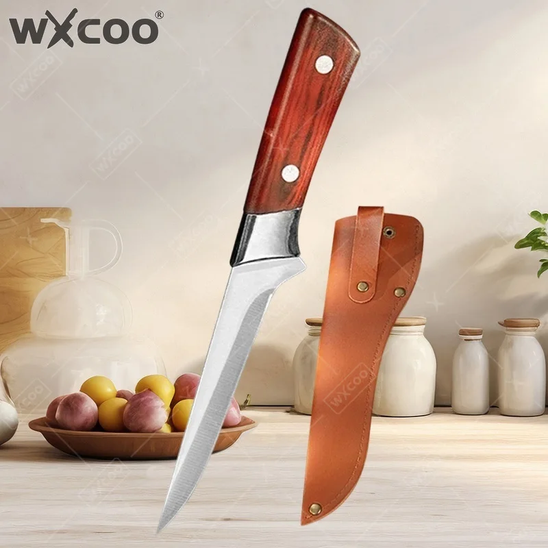 WXCOO Stainless Steel Boning Knife Hand Forged Chef Knife Fillet Knife for Fish Meat Bone Vegetables Fruit Kitchen