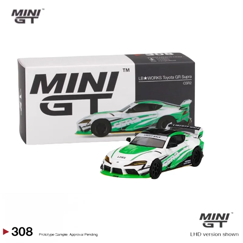 1: 64lworks TOYOTA GR SUPRA CSR2 308 modello di auto di simulazione pressofuso in lega, giocattoli per ragazzi, pezzi da collezione, regali di festa per bambini