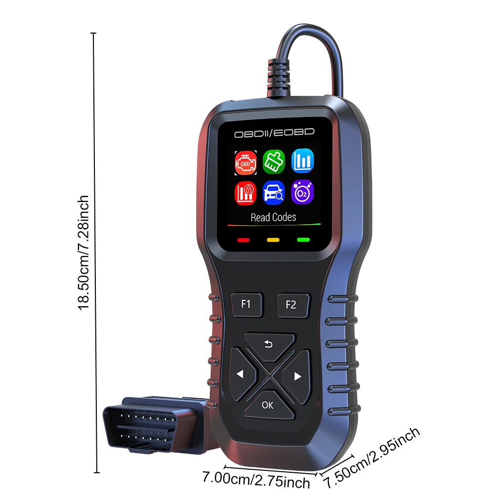 With Read Codes Erase Codes Color screen display O2 Sensor Test Car Diagnostic Tool K1 DTC Lookup 12 languages Data Stream