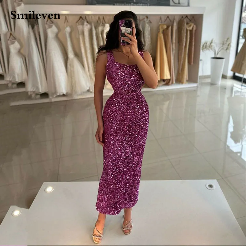 

Smileven Sequins Mermaid Evening Dresses Ankle Length Women Prom Gowns Shiny Fabric Girl Party Dresses 2024