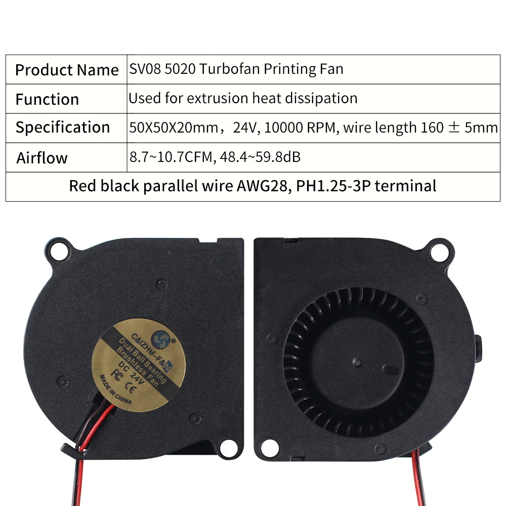 For SV08 5020/4010/3010 Double Ball Fan Fast Cooling Fan And Silent Fan For SV08 3D Printer - Image 4