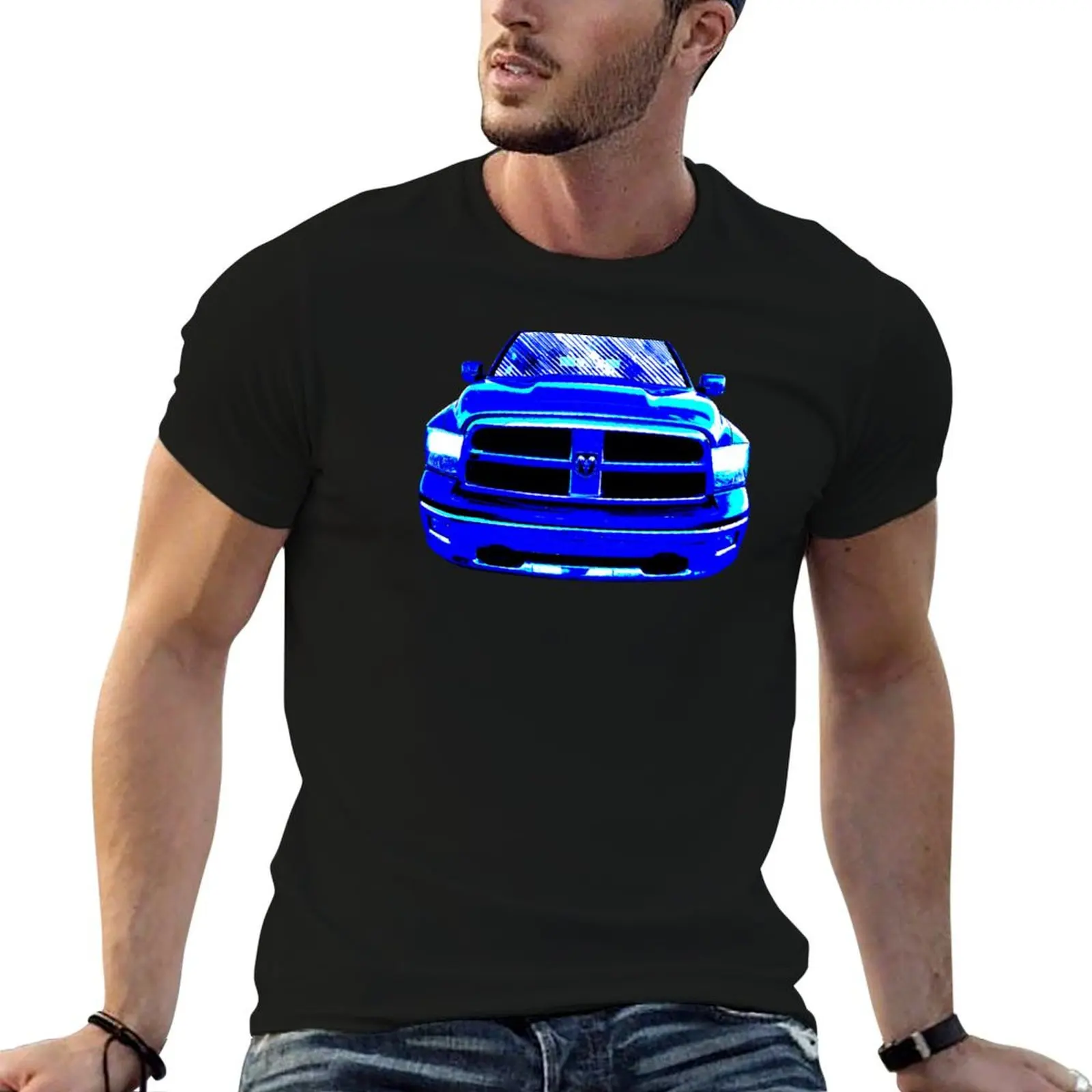 Tow-Rig in Blue by RaunchyRacing T-Shirt Fashion Pattern Printed Tee Shirt
