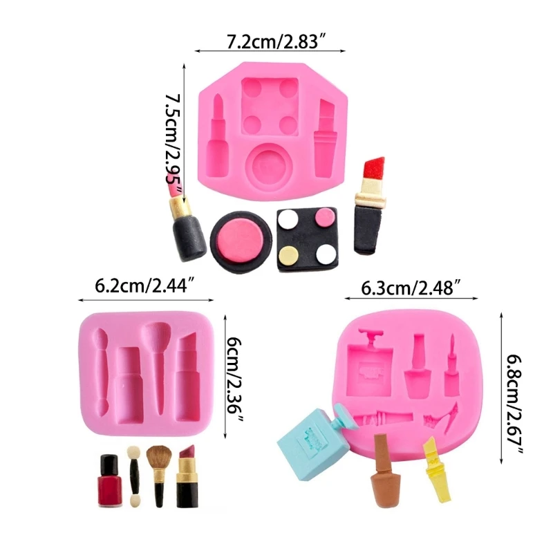 Molde bolo fondant, molde silicone para maquiagem, chocolate, ferramentas maquiagem 3d, dropship
