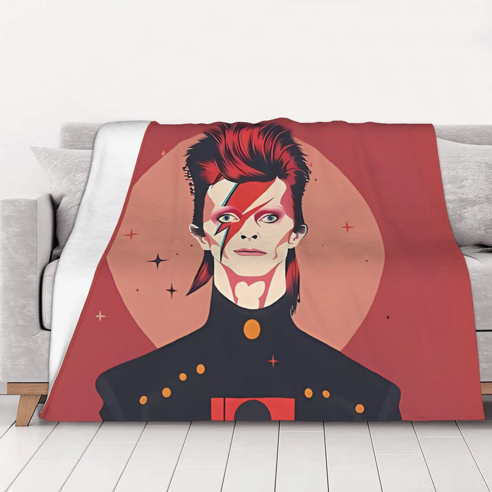 1PC home Cute Room Decor Classic Blanket Throw Blanket David Cool Bowie Novelty Warm Blanket All Season