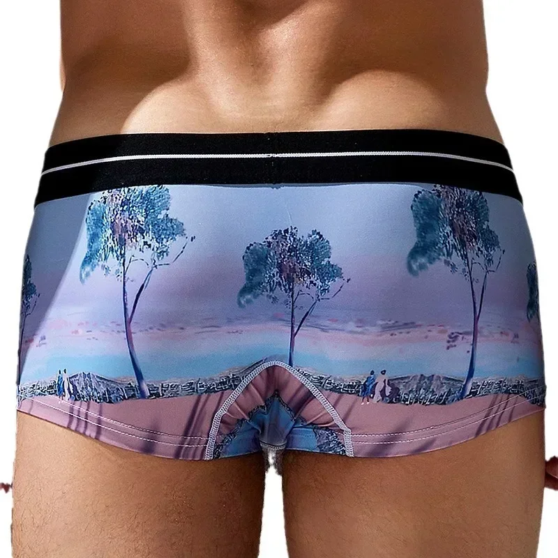 Designer Nature Print Men Boxer Shorts Fashion Trendy Youth Male Underwear Comfort Daily Wear Underpants