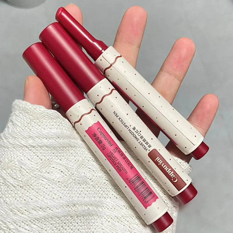 8 Colors Matte Lipstick Waterproof Velvet Nude Lipstick Pencil Sexy Red Lip Liner Pen Makeup Lasting Lip Tint Pigments Cosmetics