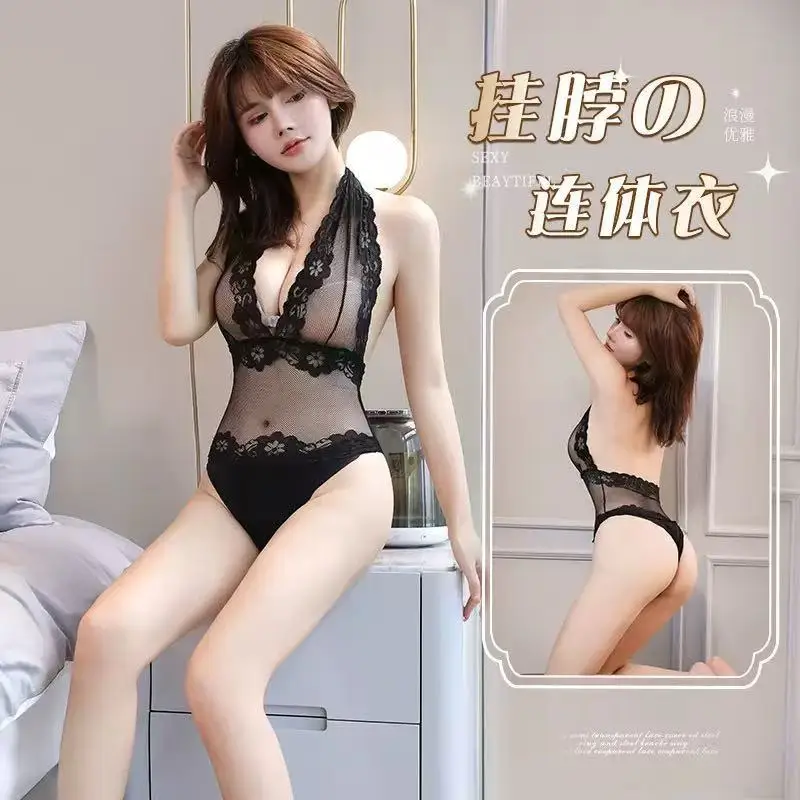 

Сексуальное женское белье, женские сексуальные костюмы, соблазнительный кружевной цельный костюм, ночная рубашка для флирта с глубоким V-образным вырезом для ночного клуба