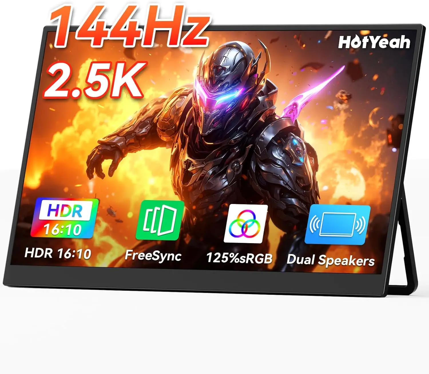 

16-дюймовый портативный игровой монитор 2.5K 144 Гц, QHD, USB-C, HDMI для ноутбука, ПК, телефона, планшета