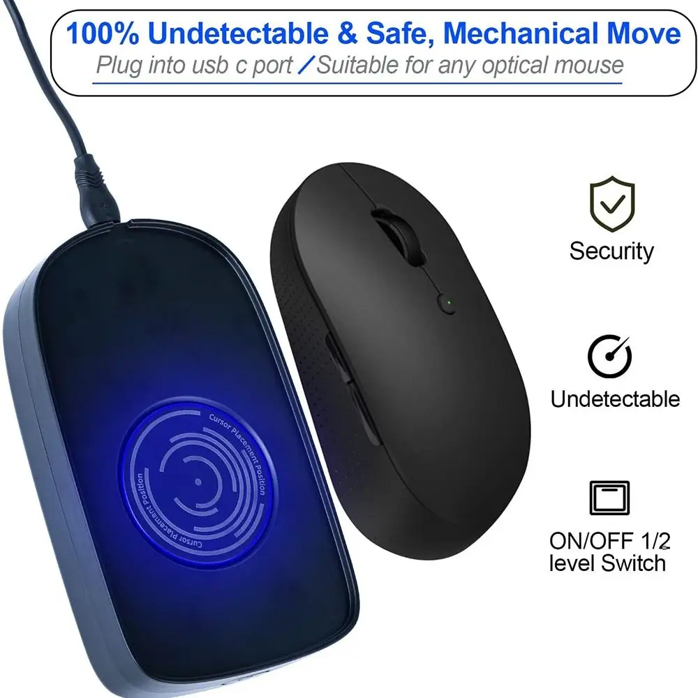 Ultra-Silent Simulate Mouse Mover Accessories Undetectable Keep Computer Awake Mouse Wiggler Universal Mouse Jiggler