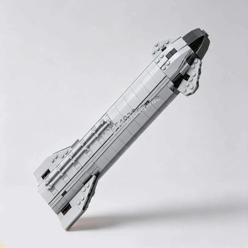 690PCS Space Rocket Starship 1:160 Scale Sci-Fi Vehicle Model Custom Building Block MOC DIY Assembly Toy Collection Display Gift
