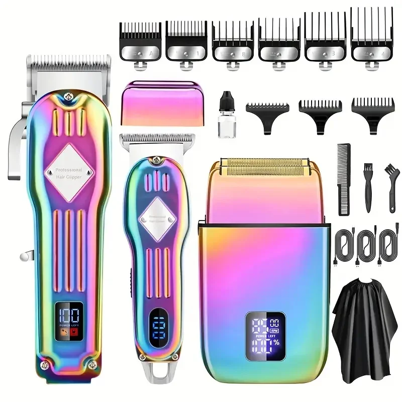 3pcs Electric Razor Shaver Kit USB Charging Foil Shaver Beard Trimmer Hair Trimmer Clipper for Mens Grooming Hair Cutting Kit ﻿