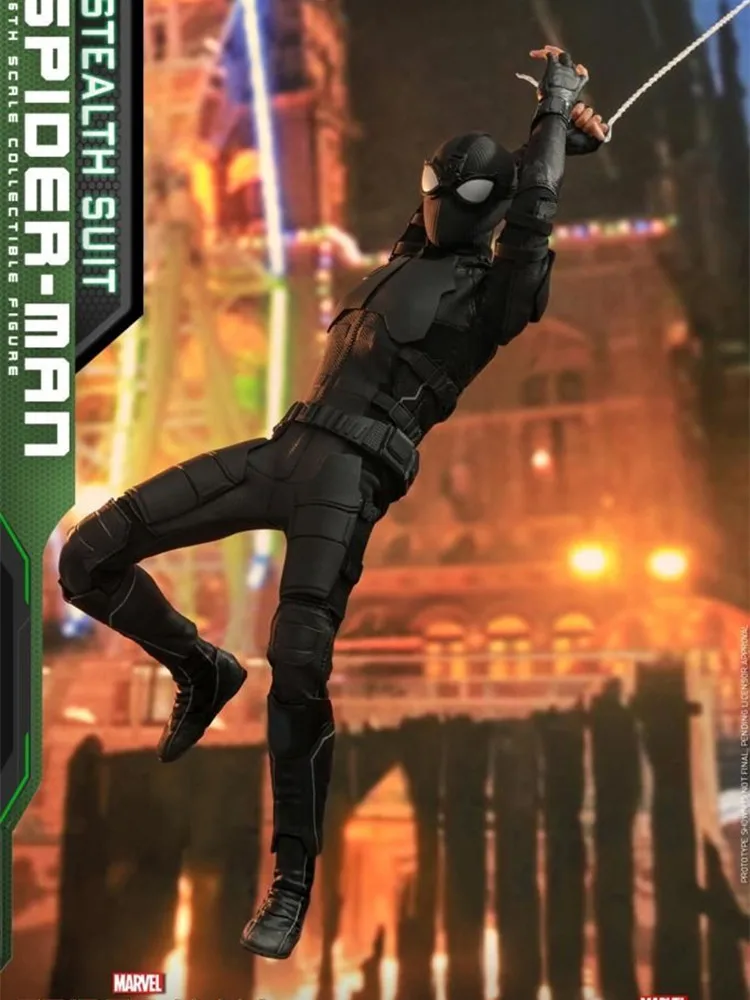 Hottoys HT MMS541 Spider-Man Expedition from Heroes Stealth Black Suit Collection Model Ornament Toys Christmas Christmas Gift