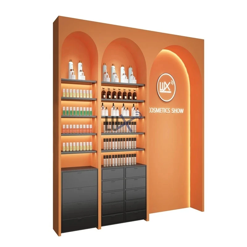 custom.Customized Shopping Mall Wall Cosmetic Showcase Cosmetic Store Furniture Display Cabinet