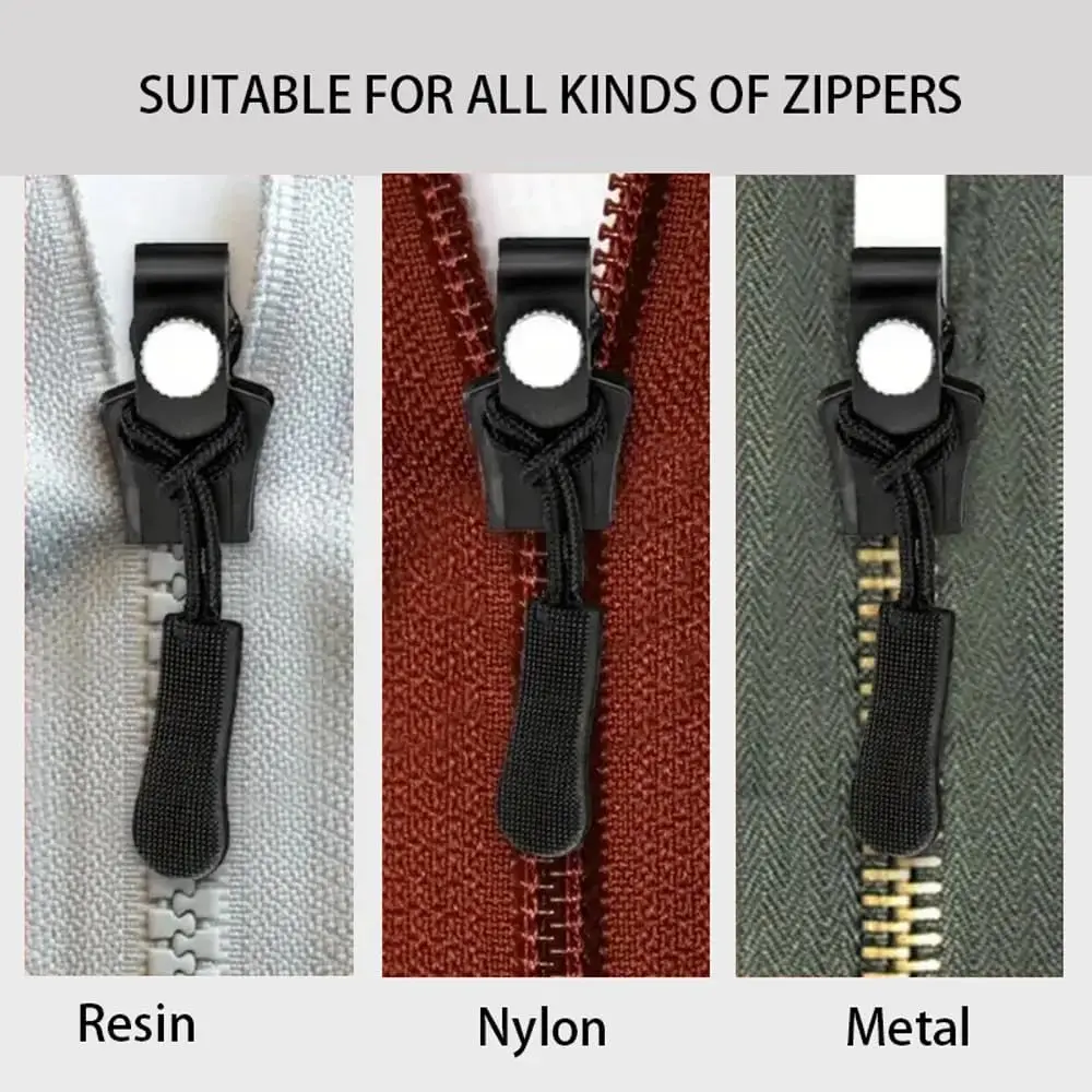 24PCS Detachable Zipper Head Fixer Quick Instant Zipper Repair Kit Universal Replacement Zipper Slider Pull for Jacket Bag Coat