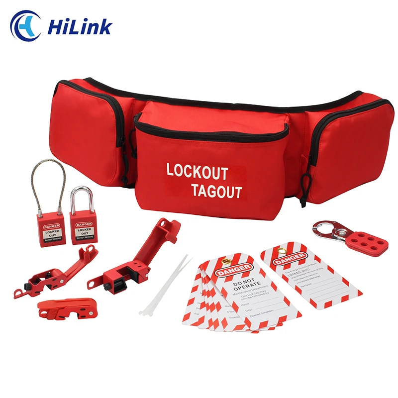 Portable Daily Management Safety Lockout Tagout Kits With Circuit Breaker Lockout And Safety Padlock