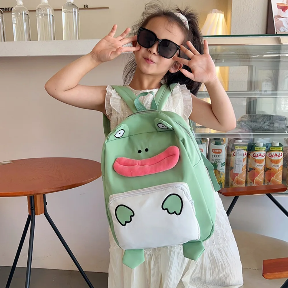 

Funny Polyester Little Frog Backpack Storage Large Capacity Doll Schoolbag Cartoon Backpacks