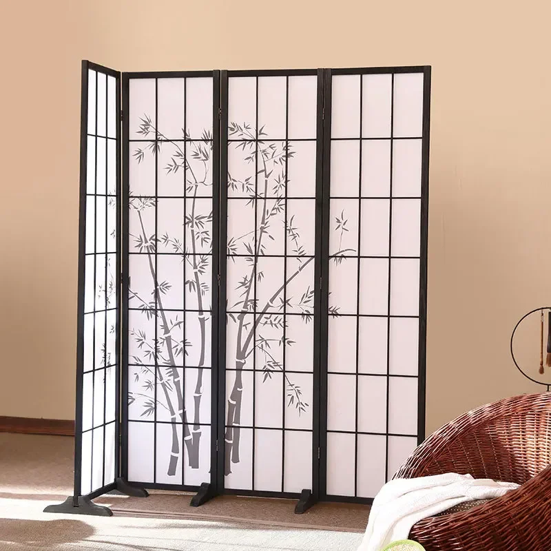 Screen living room partition pine porch office hotel office folding solid wood screen partition living room