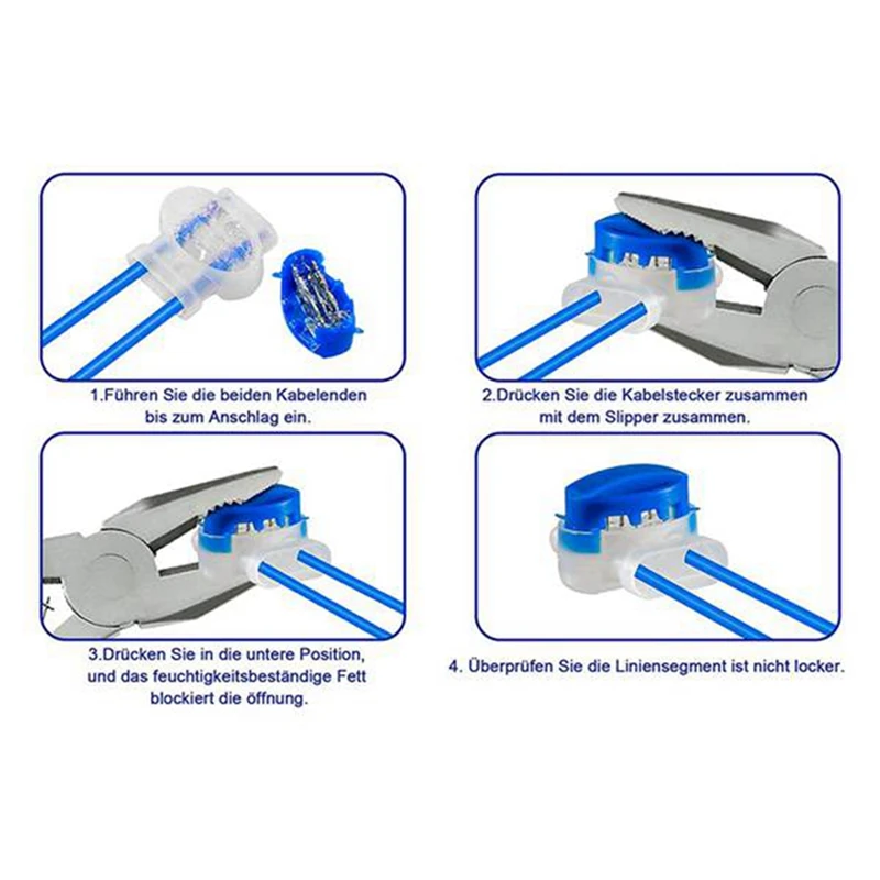 Terminal robótico do conector do cabo, 314 conectores elétricos do fio, 3 Pin, azul, 50 PCes
