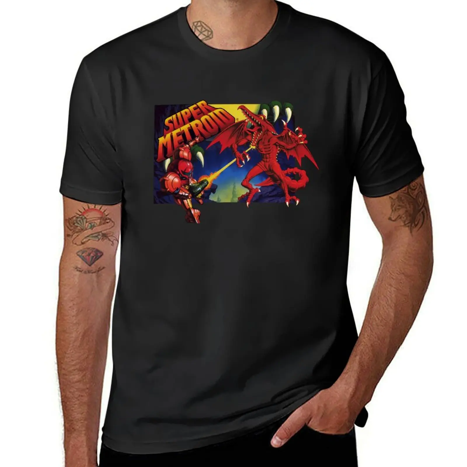 Super Metroid Box Art T-Shirt shirts graphic tees graphics boys whites sports fans T-shirts for men cotton