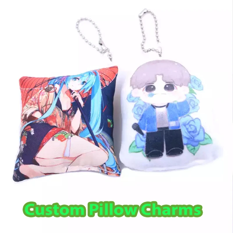 Custom Pillow Keychains Charms Personalized  for Women Girl Baby Gift Cartoon Cat Photo Car Llavero Customized Anime